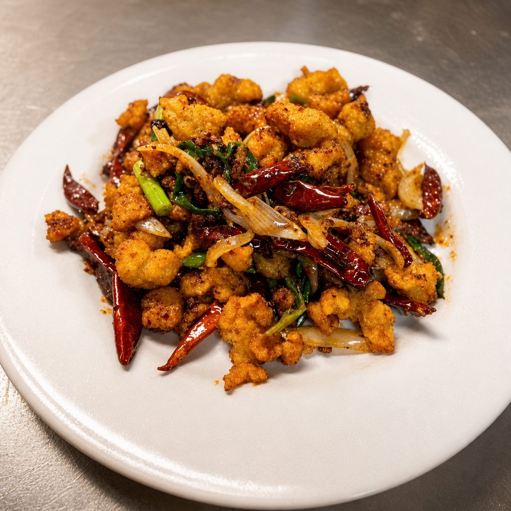 C12. Shan City Style Chili Chicken.